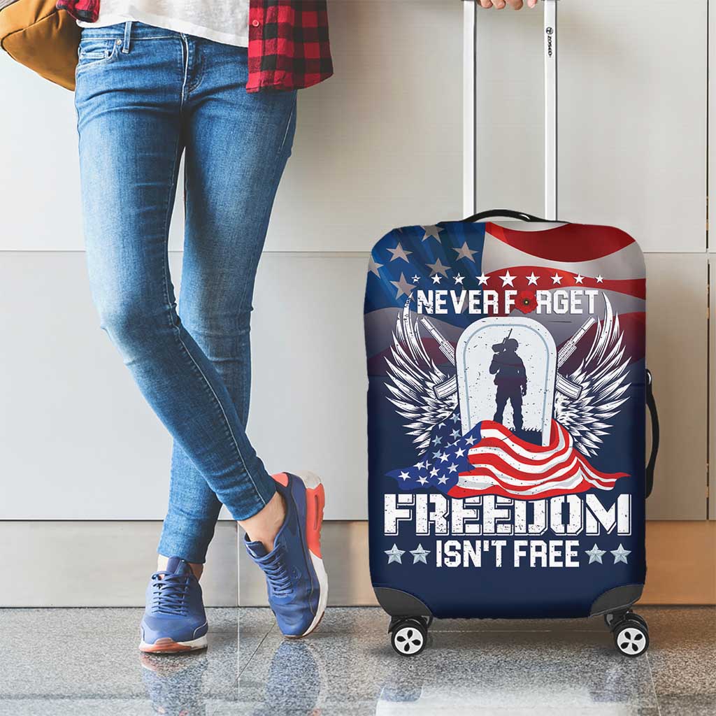 Never Forget Freedom American Memorial Day Luggage Cover
