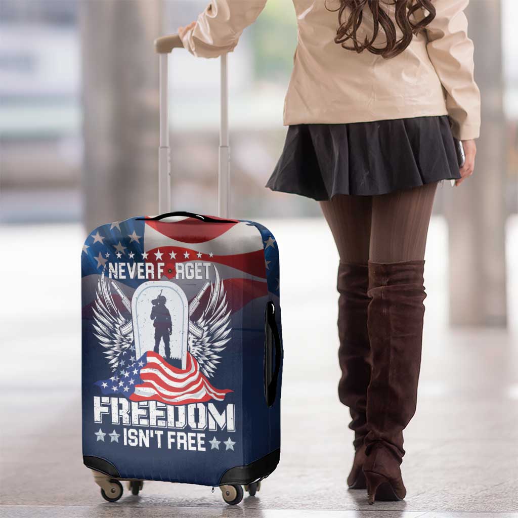 Never Forget Freedom American Memorial Day Luggage Cover