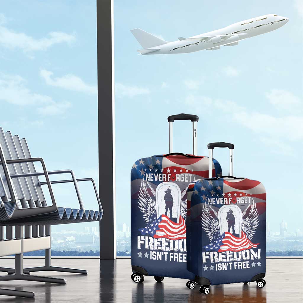 Never Forget Freedom American Memorial Day Luggage Cover
