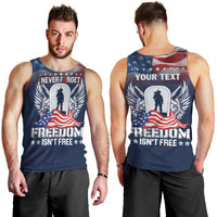Never Forget Freedom American Memorial Day Personalized Men Tank Top