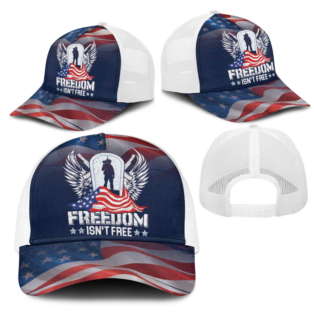 Never Forget Freedom American Memorial Day Mesh Trucker Cap