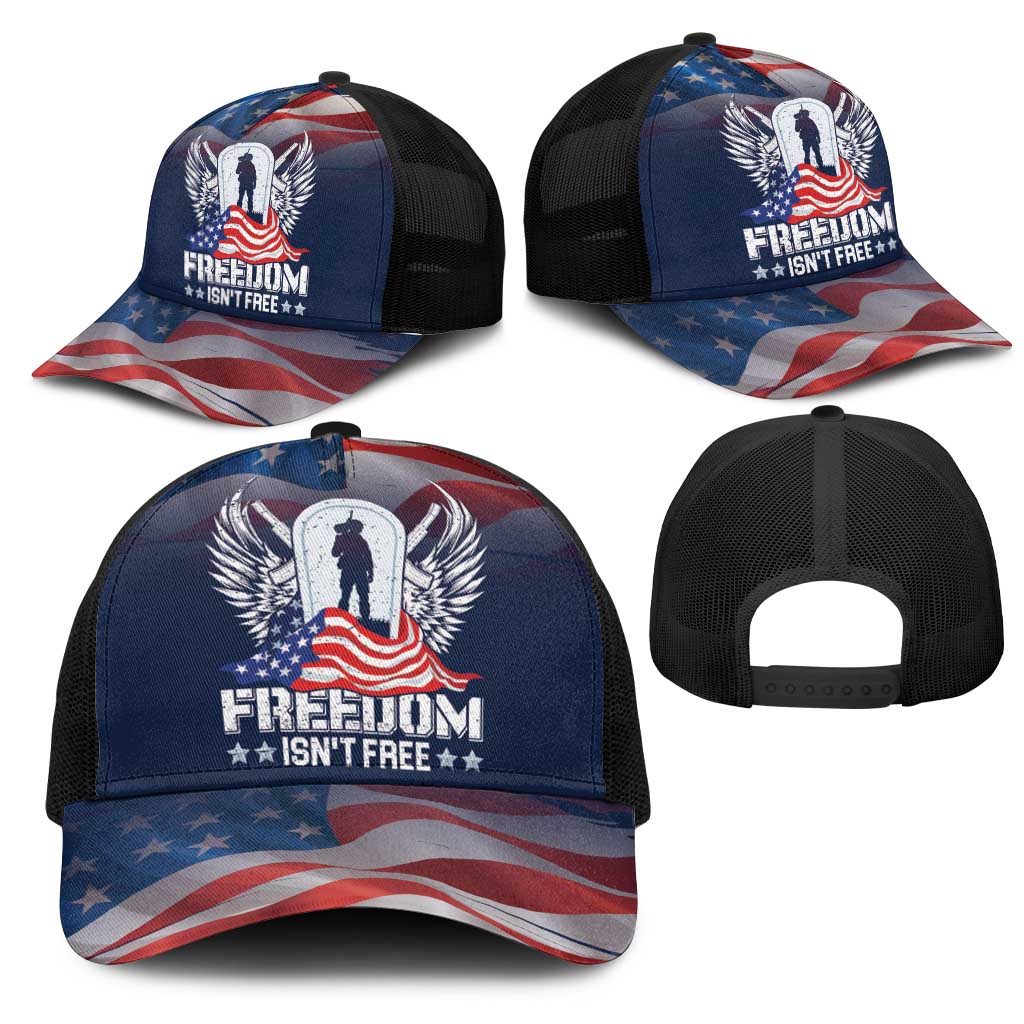 Never Forget Freedom American Memorial Day Mesh Trucker Cap