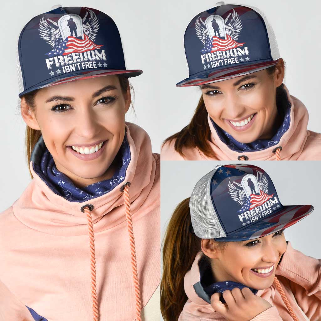 Never Forget Freedom American Memorial Day Mesh Trucker Cap