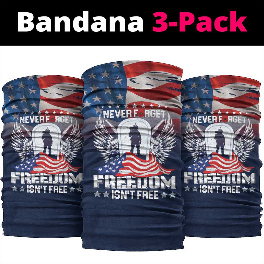 Never Forget Freedom American Memorial Day Neck Gaiter