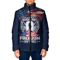 Never Forget Freedom American Memorial Day Personalized Padded Jacket
