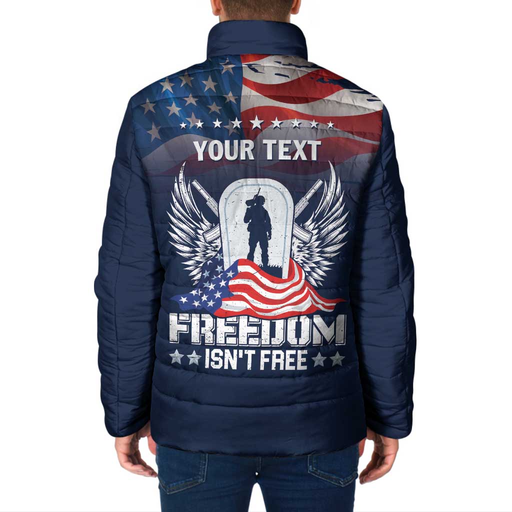 Never Forget Freedom American Memorial Day Personalized Padded Jacket