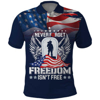 Never Forget Freedom American Memorial Day Personalized Polo Shirt