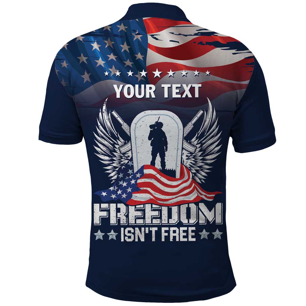 Never Forget Freedom American Memorial Day Personalized Polo Shirt