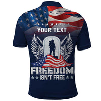 Never Forget Freedom American Memorial Day Personalized Polo Shirt