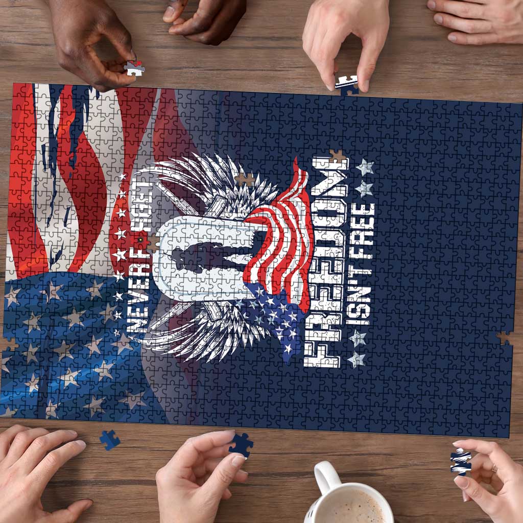 Never Forget Freedom American Memorial Day Puzzle