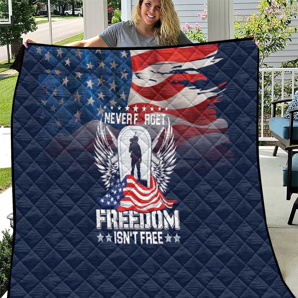 Never Forget Freedom American Memorial Day Quilt