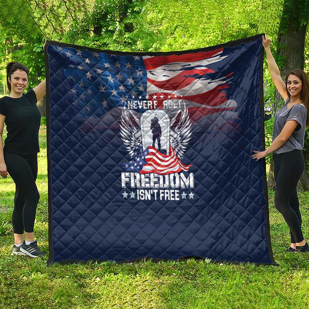 Never Forget Freedom American Memorial Day Quilt
