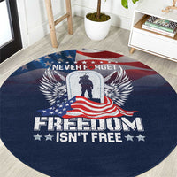Never Forget Freedom American Memorial Day Round Carpet