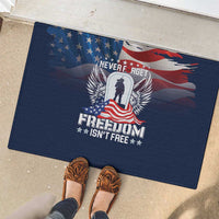 Never Forget Freedom American Memorial Day Rubber Doormat