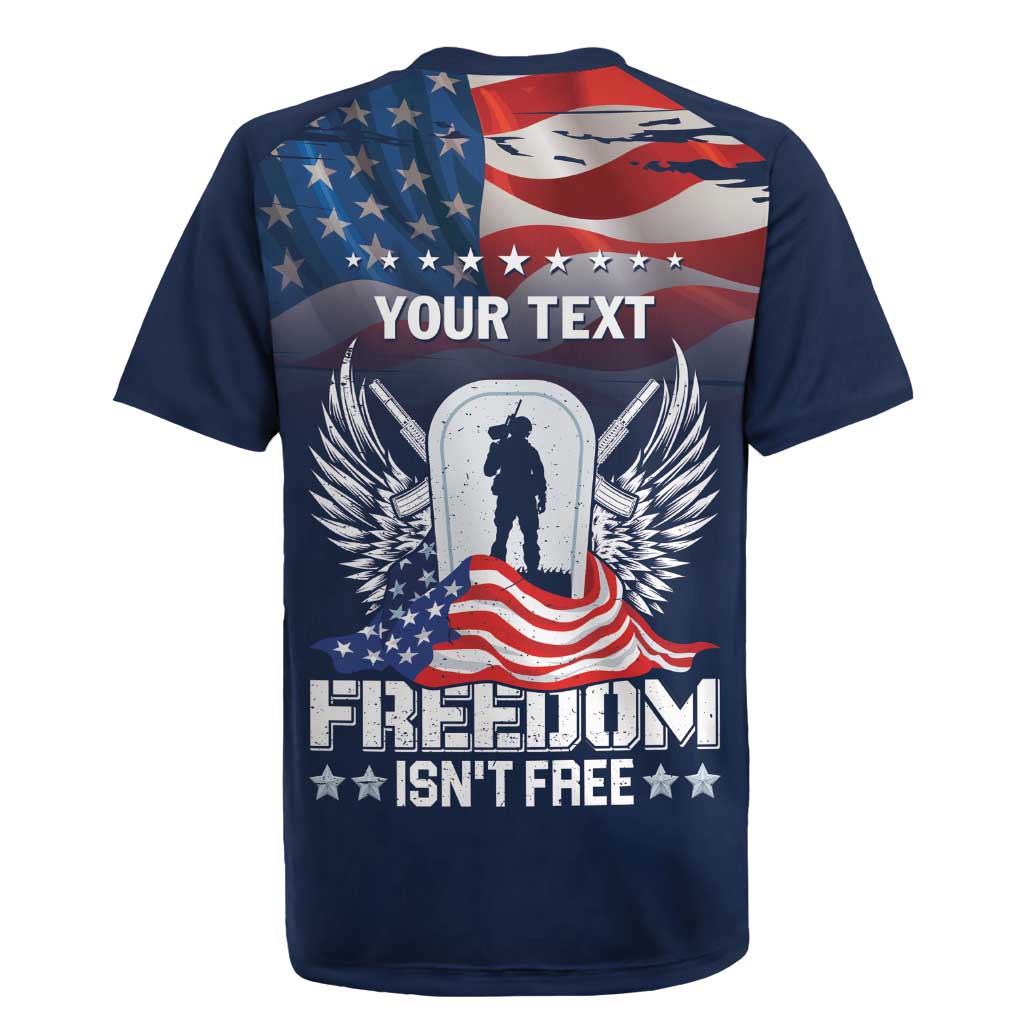 Never Forget Freedom American Memorial Day Personalized Rugby Jersey