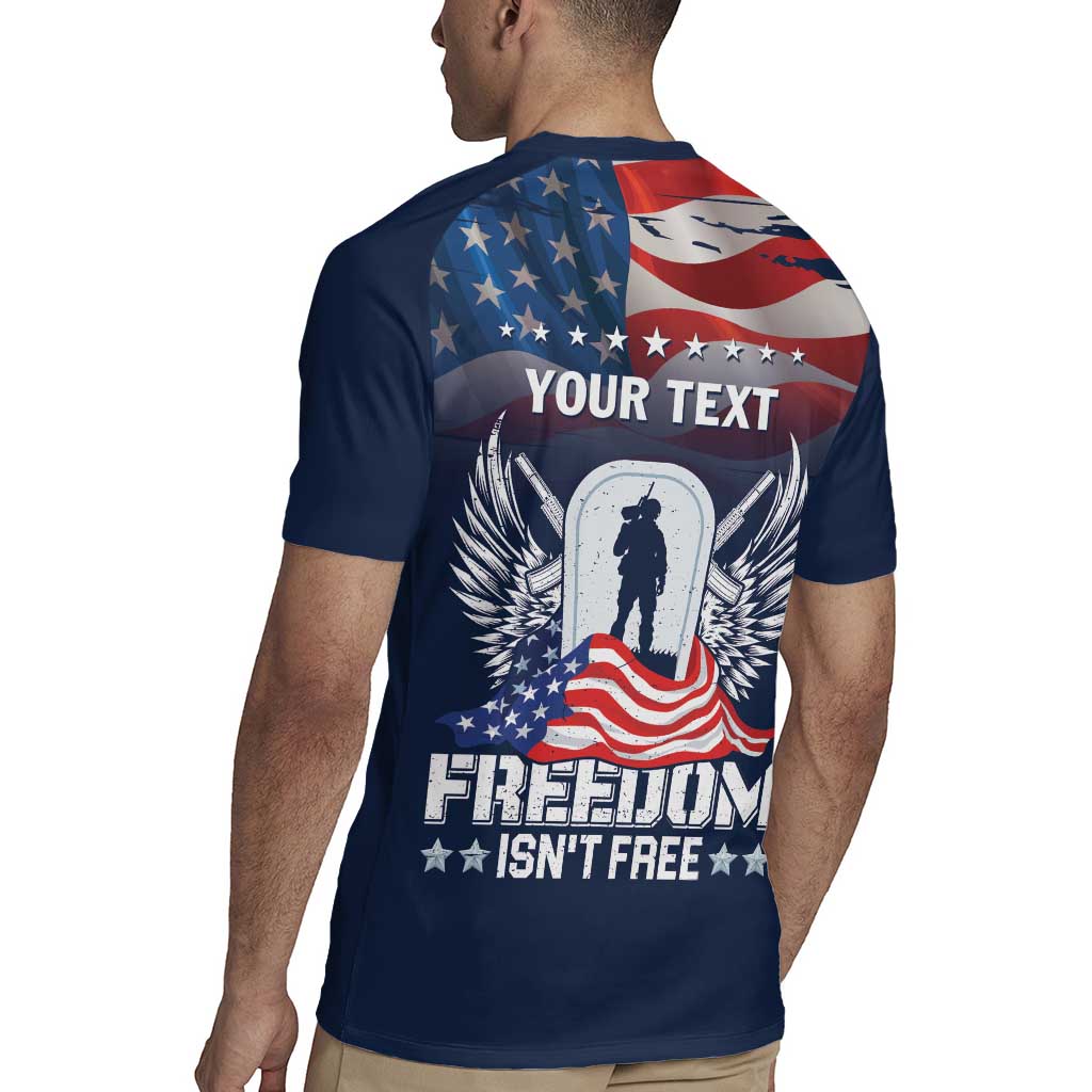 Never Forget Freedom American Memorial Day Personalized Rugby Jersey