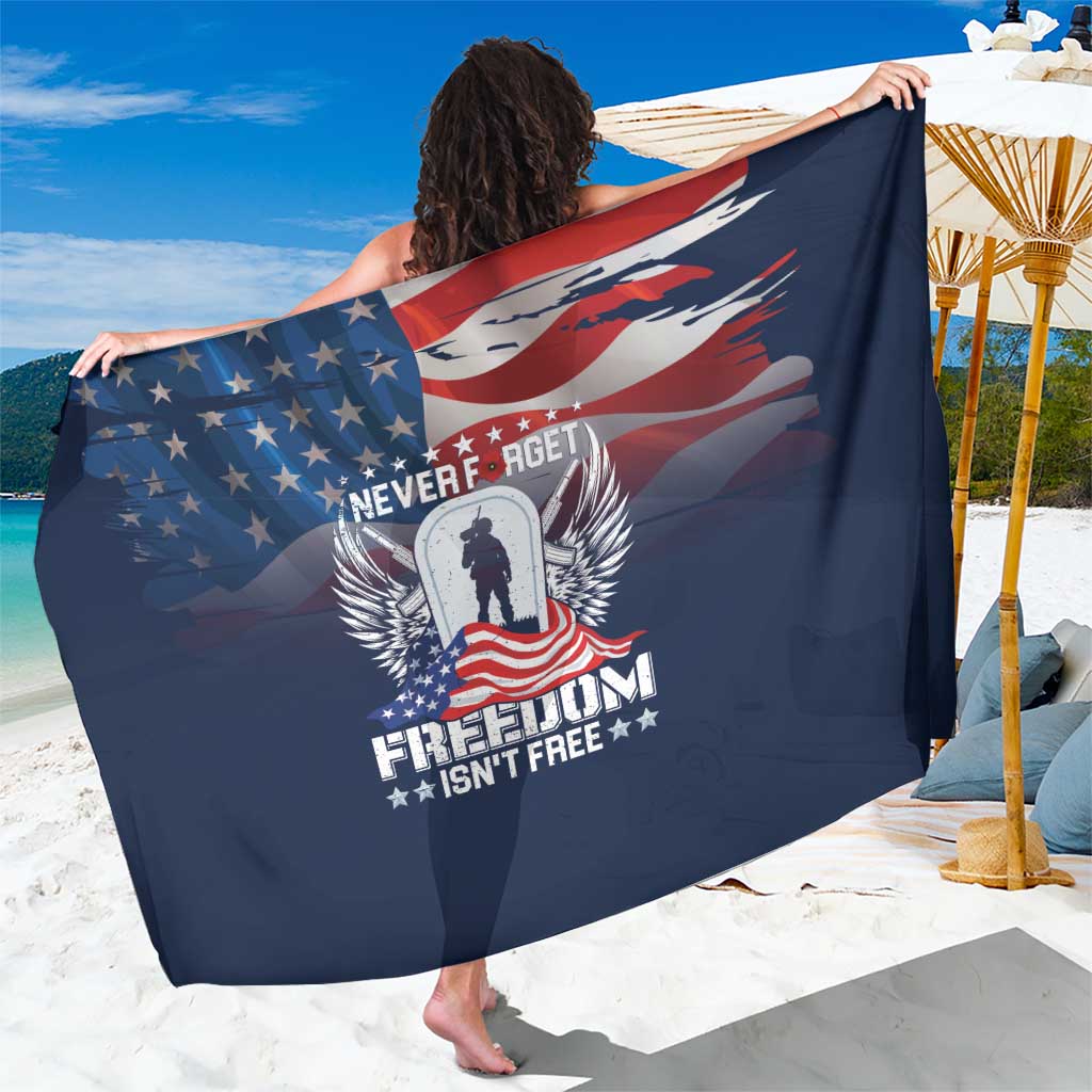 Never Forget Freedom American Memorial Day Sarong