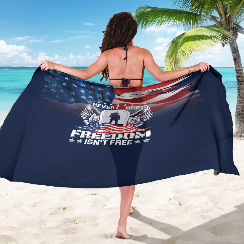 Never Forget Freedom American Memorial Day Sarong