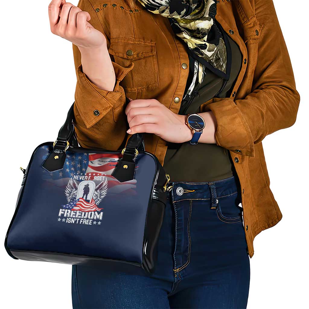Never Forget Freedom American Memorial Day Shoulder Handbag
