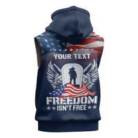 Never Forget Freedom American Memorial Day Personalized Sleeveless Hoodie