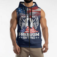 Never Forget Freedom American Memorial Day Personalized Sleeveless Zip Hoodie