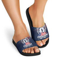 Never Forget Freedom American Memorial Day Slide Sandals