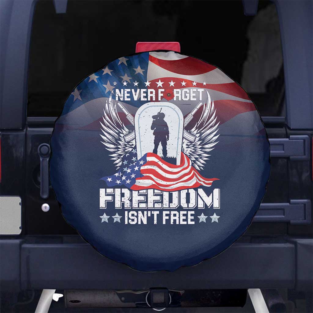Never Forget Freedom American Memorial Day Spare Tire Cover