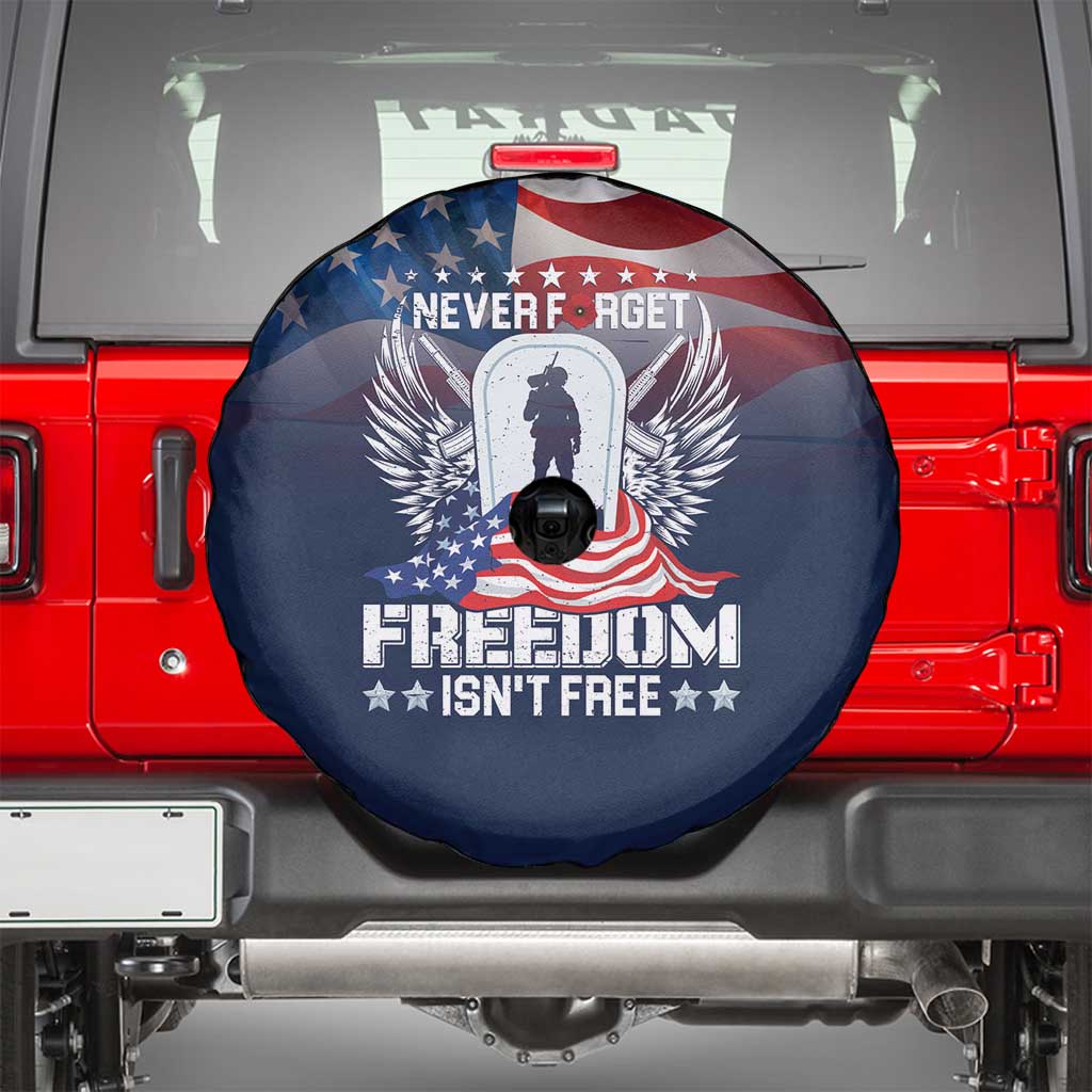 Never Forget Freedom American Memorial Day Spare Tire Cover