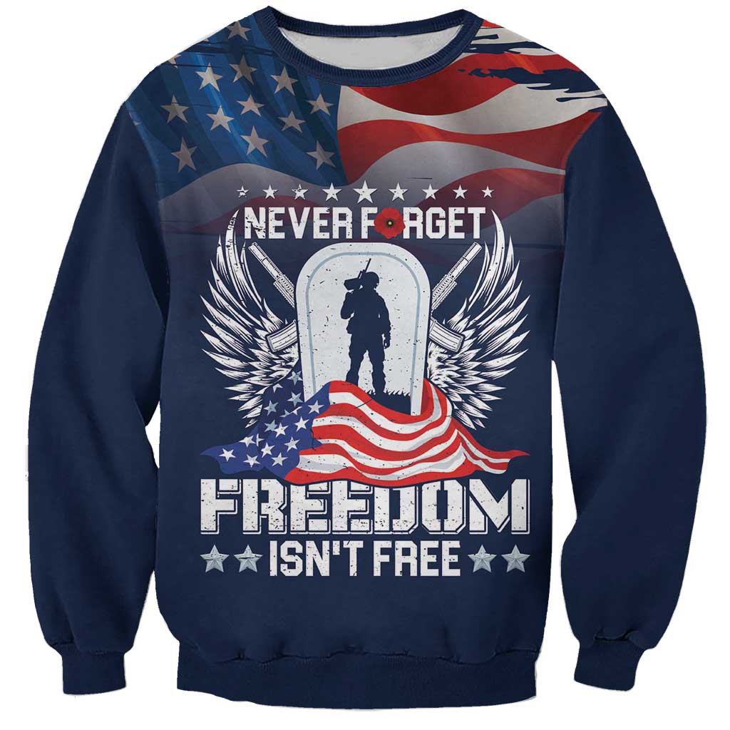 Never Forget Freedom American Memorial Day Personalized Sweatshirt