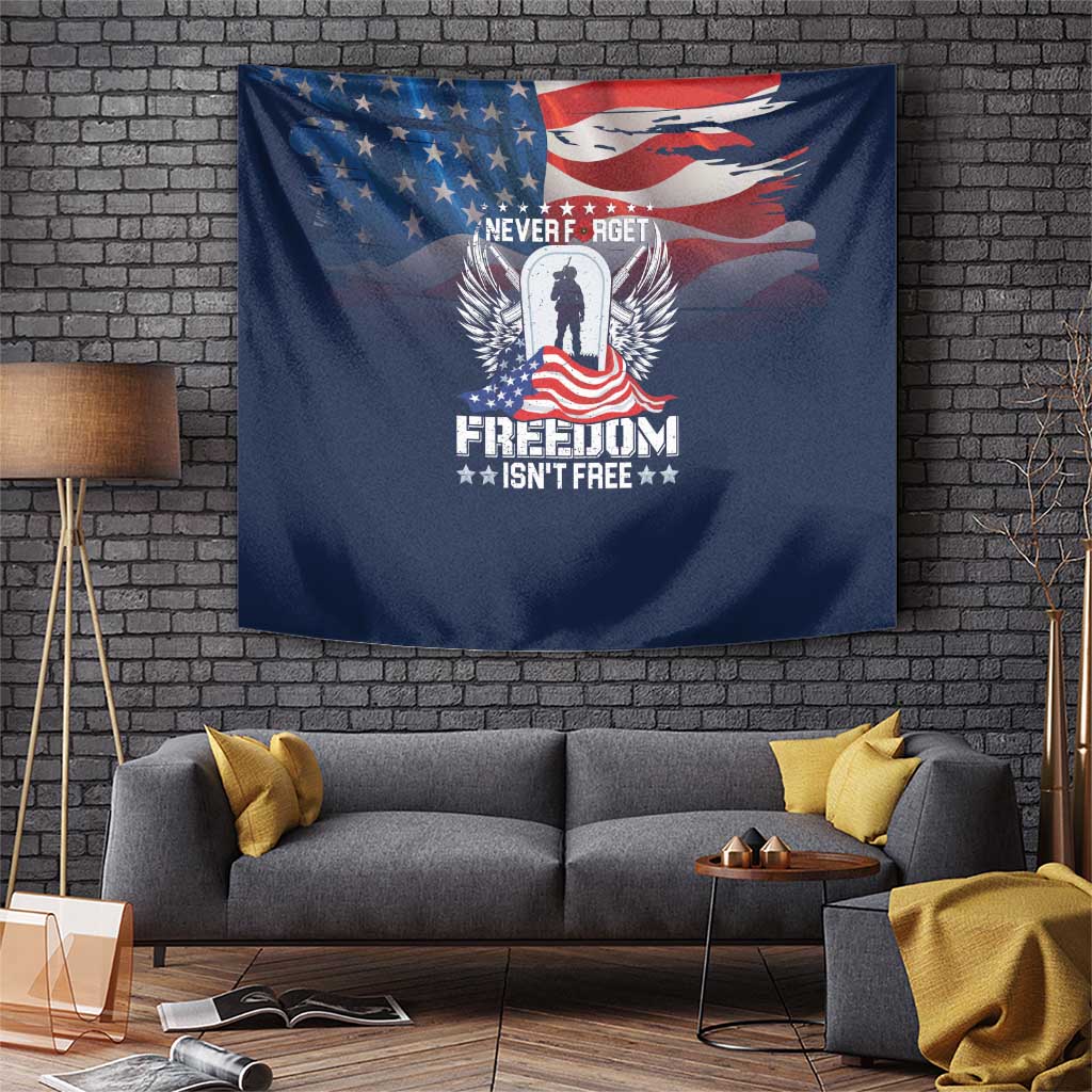 Never Forget Freedom American Memorial Day Tapestry