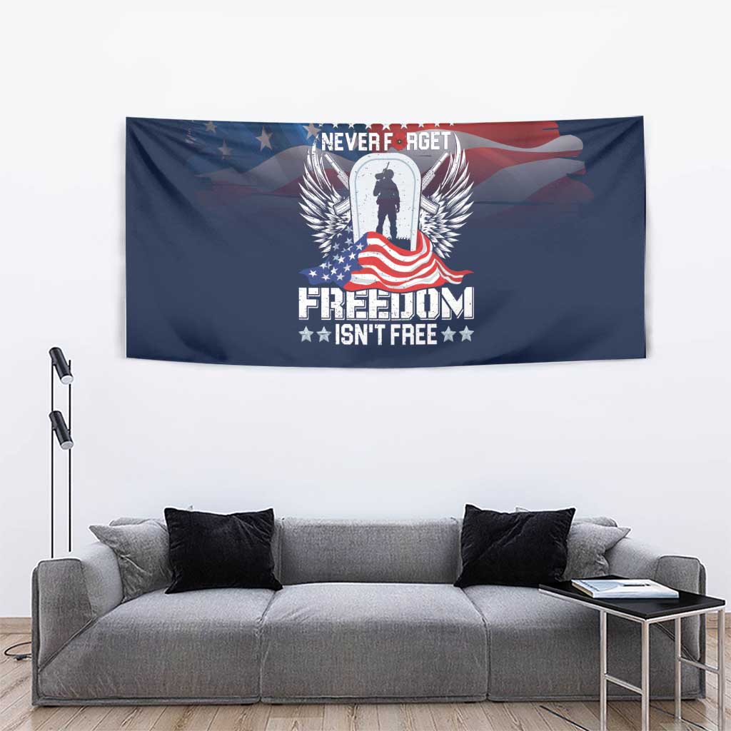 Never Forget Freedom American Memorial Day Tapestry