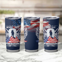 Never Forget Freedom American Memorial Day Personalized Tumbler Cup
