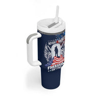 Never Forget Freedom American Memorial Day Personalized Tumbler With Handle
