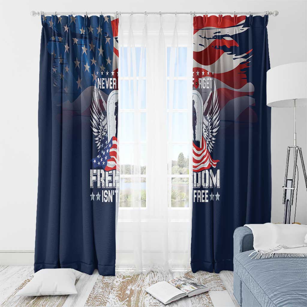 Never Forget Freedom American Memorial Day Window Curtain
