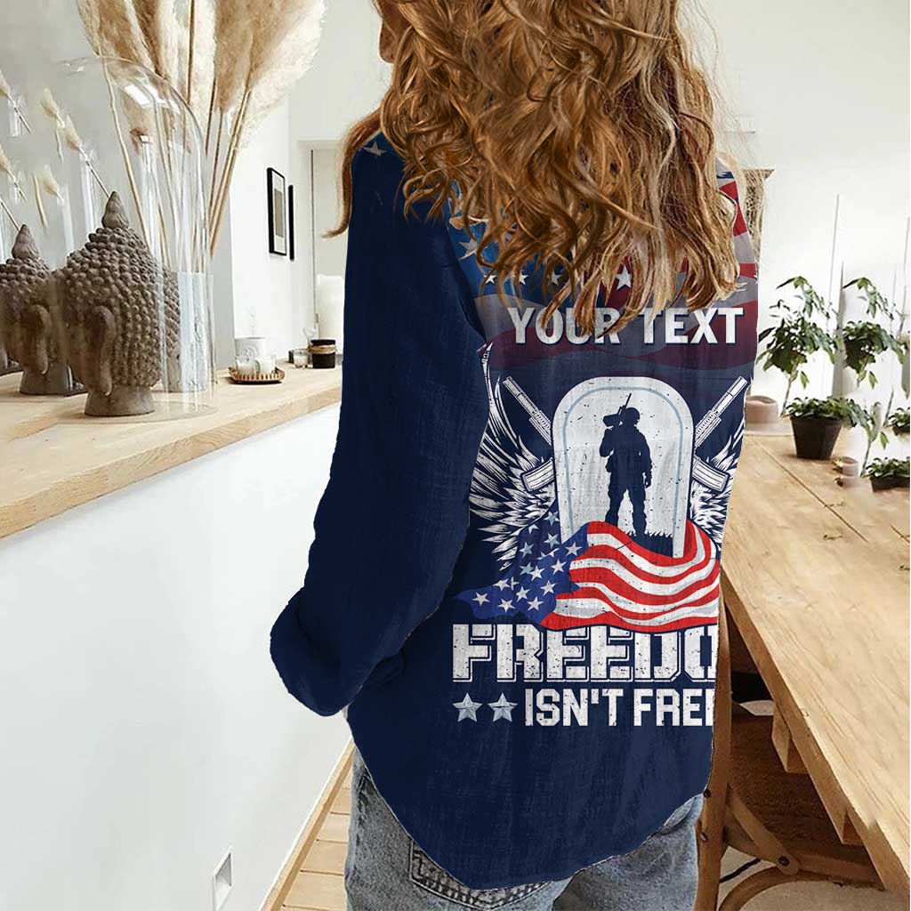 Never Forget Freedom American Memorial Day Personalized Women Casual Shirt