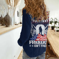 Never Forget Freedom American Memorial Day Personalized Women Casual Shirt
