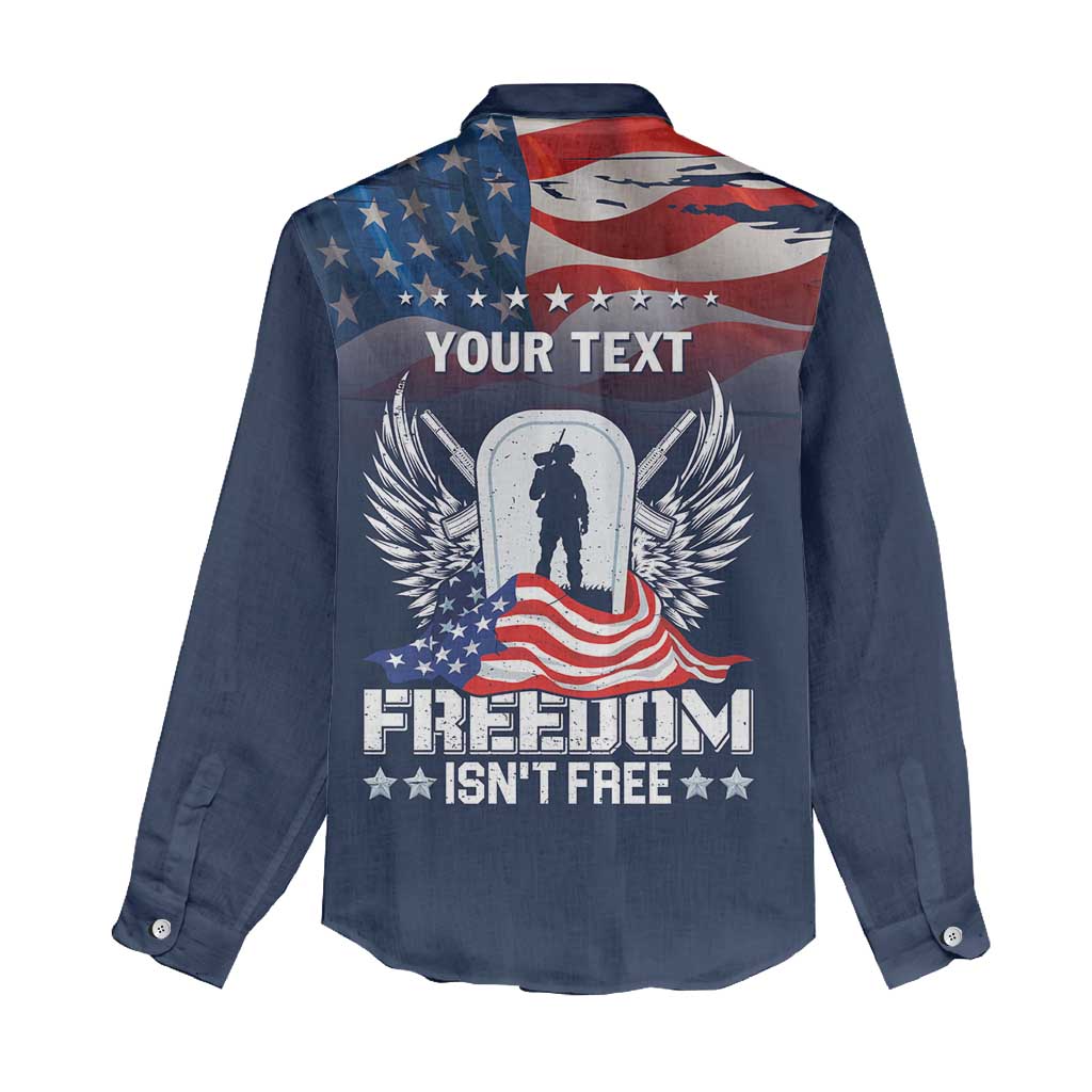 Never Forget Freedom American Memorial Day Personalized Women Casual Shirt