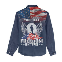 Never Forget Freedom American Memorial Day Personalized Women Casual Shirt
