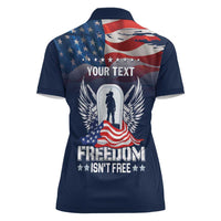Never Forget Freedom American Memorial Day Personalized Women Polo Shirt