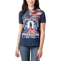 Never Forget Freedom American Memorial Day Personalized Women Polo Shirt