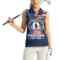 Never Forget Freedom American Memorial Day Personalized Women Sleeveless Polo Shirt