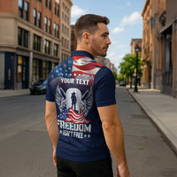 Never Forget Freedom American Memorial Day Personalized Zipper Polo Shirt