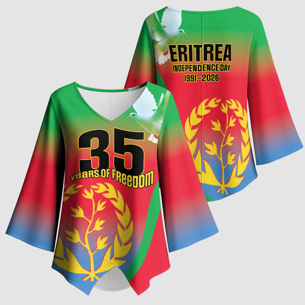 Eritrea 35th Anniversary Kimono Sleeve Blouse May 24 1991-2026 Proud To Be Eritrean