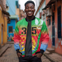Eritrea 35th Anniversary Sleeve Zip Bomber Jacket May 24 1991-2026 Proud To Be Eritrean