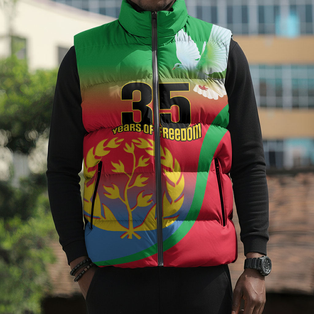 Eritrea 35th Anniversary Sleeveless Puffer Jacket May 24 1991-2026 Proud To Be Eritrean