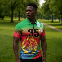 Eritrea 35th Anniversary Zipper Polo Shirt May 24 1991-2026 Proud To Be Eritrean