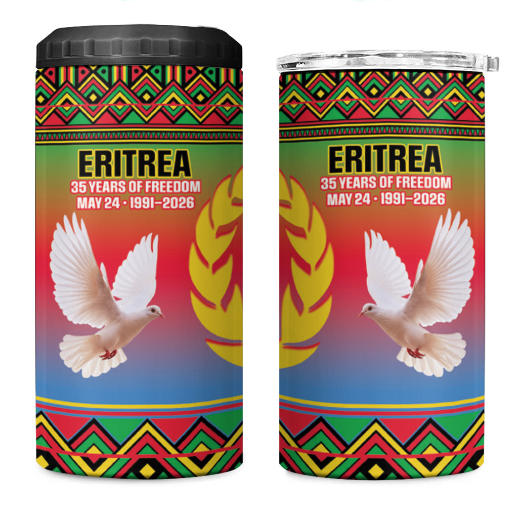 Eritrea 35 Years Of Independence 4 in 1 Can Cooler Tumbler 1991-2026 Freedom Legacy Pride
