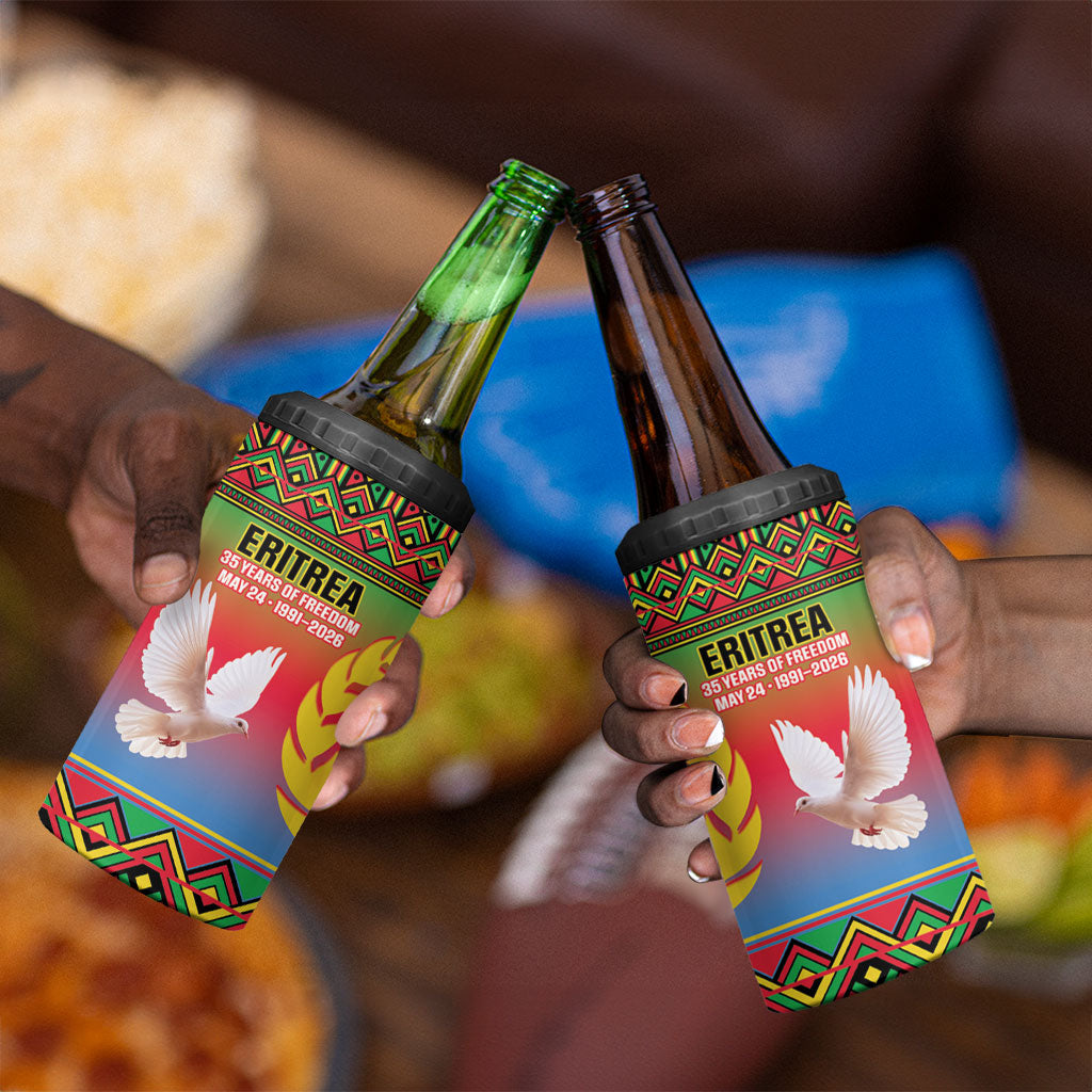 Eritrea 35 Years Of Independence 4 in 1 Can Cooler Tumbler 1991-2026 Freedom Legacy Pride