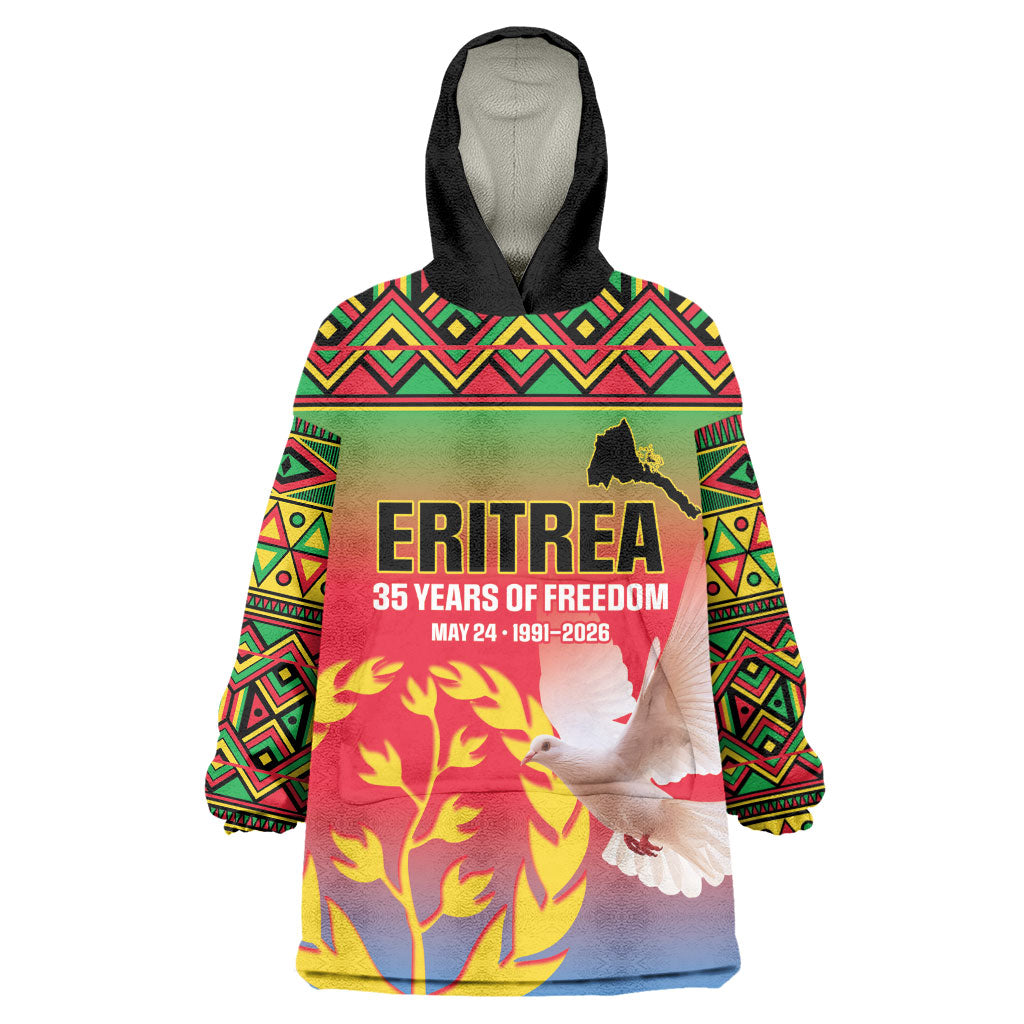 Eritrea 35 Years Of Independence Kid Wearable Blanket Hoodie 1991-2026 Freedom Legacy Pride
