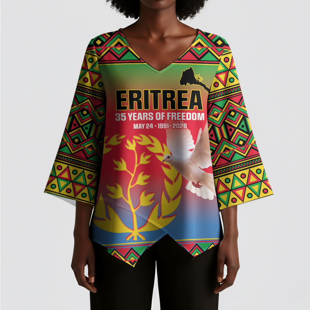Eritrea 35 Years Of Independence Kimono Sleeve Blouse 1991-2026 Freedom Legacy Pride